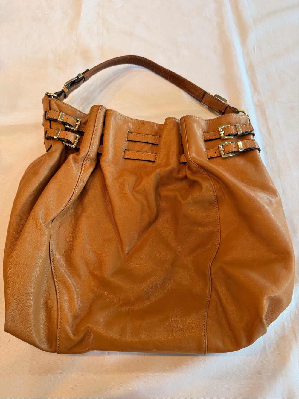 Michael Kors Cognac Leather Hobo Shoulder Bag